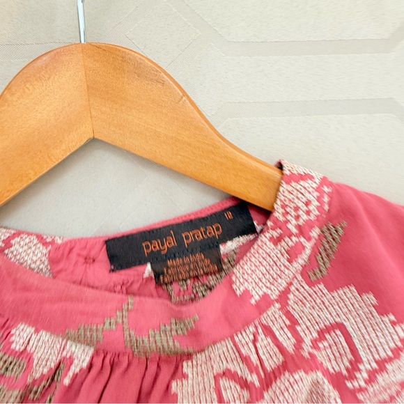 Payal Pratap by Anthropologie Rhododendron Embroidered Blouse Top Size 12 - Picture 3 of 7